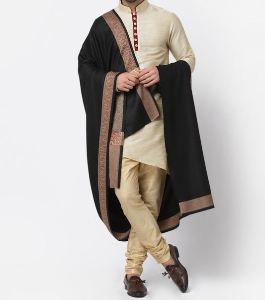 Men's Luxury Wool Kashmiri Pashmina Shawl – Reversible Jamavar Lohi Wrap (50"x100") Arrona Garments