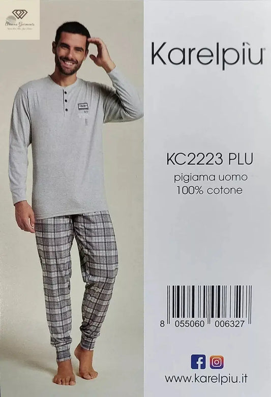 Night Pajama Shirt Set | Soft 100% Cotton | Long Sleeve | Karel Piu Gift Set Karelpiu